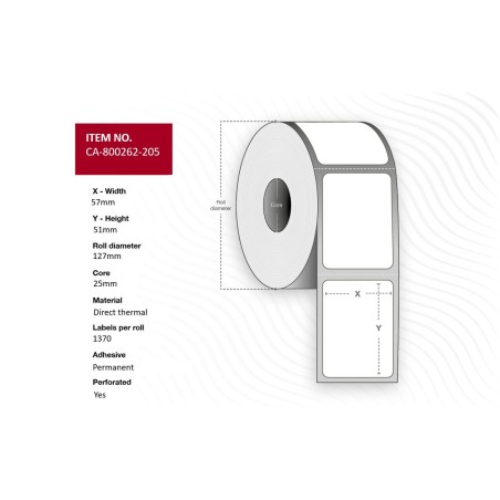 Capture Label 57 x 51mm, Core 25mm,